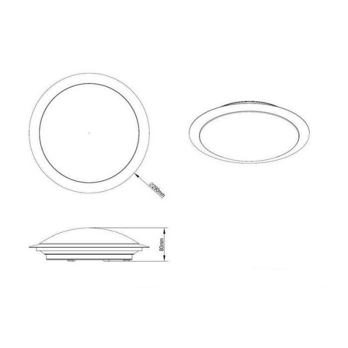 Lampe plafond en plastique argentée, Ramsgate, 9W, 3000K LED