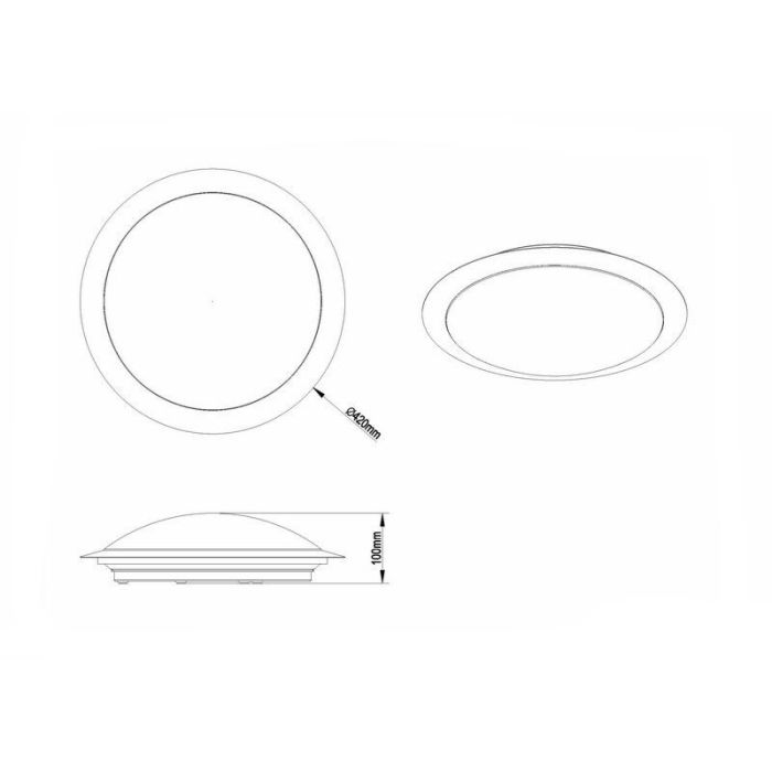 Lampe plafond en plastique argentée, Ramsgate, 25W, 3000K LED