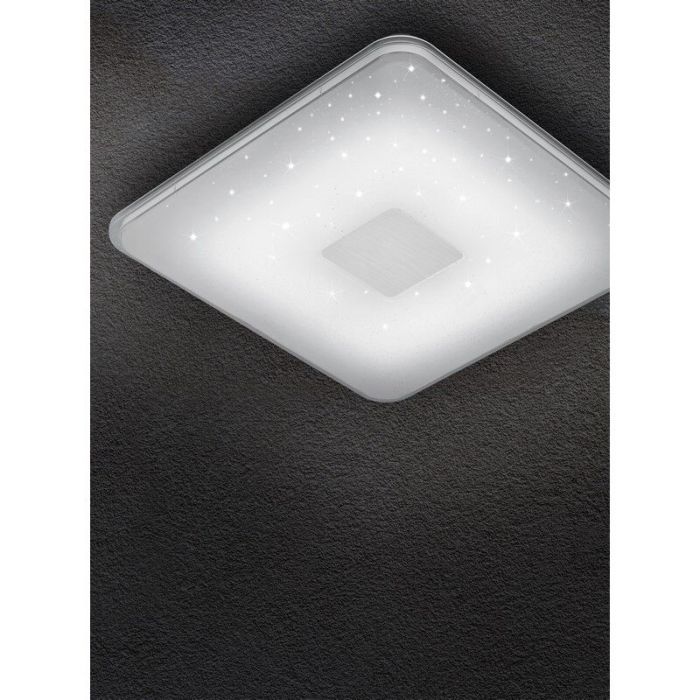 Lampe plafond moderne blanche, Lev, 30W, blanc chaud à froid réglable LED, avec télécommande