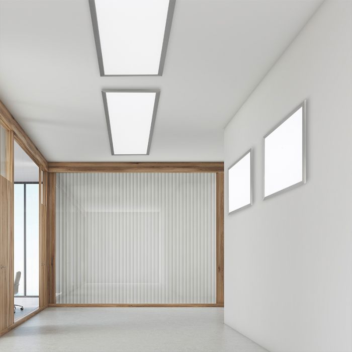 Lampe plafond moderne nickel, Badria, 25W, 3000K LED