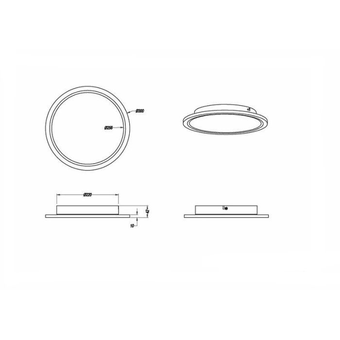 Lampe plafond moderne nickel, Badria, 15W, 3000K LED
