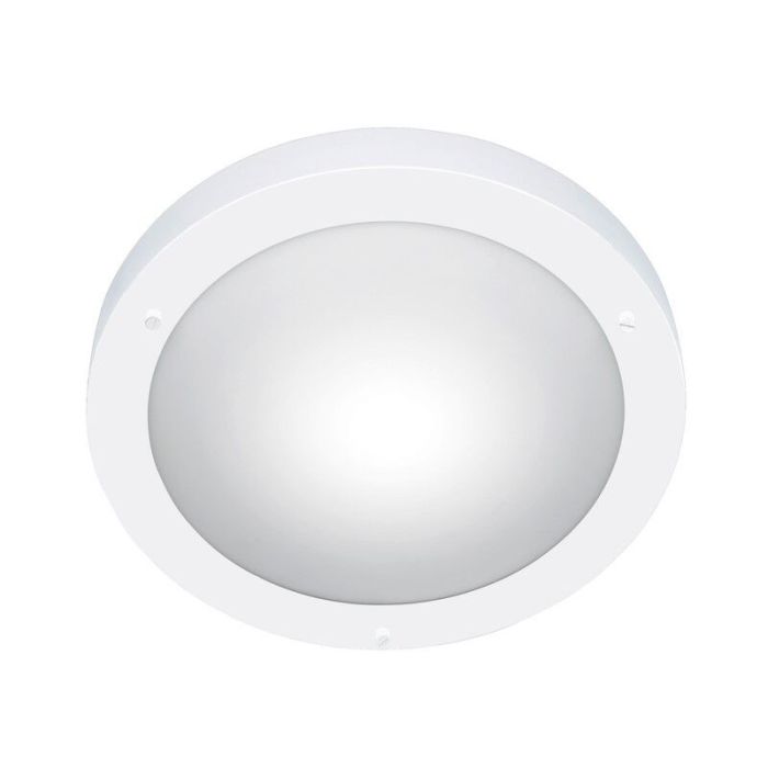 Plafonnier salle de bain en verre blanc, Hadleigh, IP44