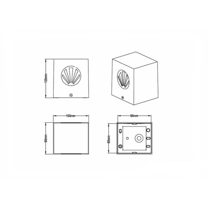 Luminaire extérieur design blanc, Sandby, 2W, 3000K LED, IP44