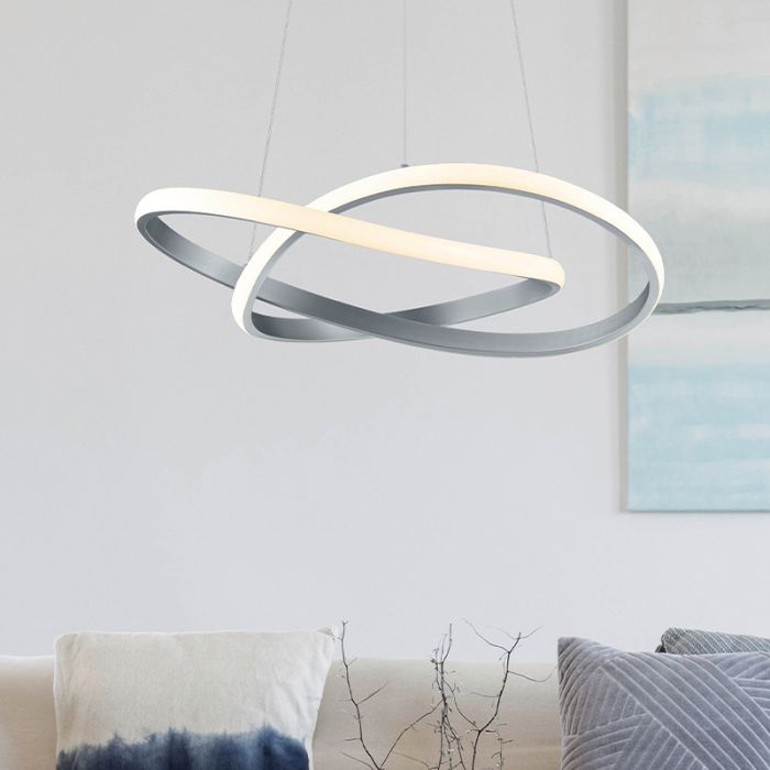 Suspension moderne nickel, Aby, 27W, 3000K LED