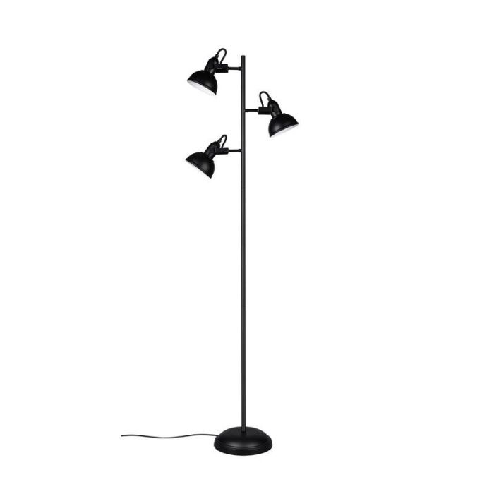 Lampadaire industriel noir, Kibek, avec interrupteur