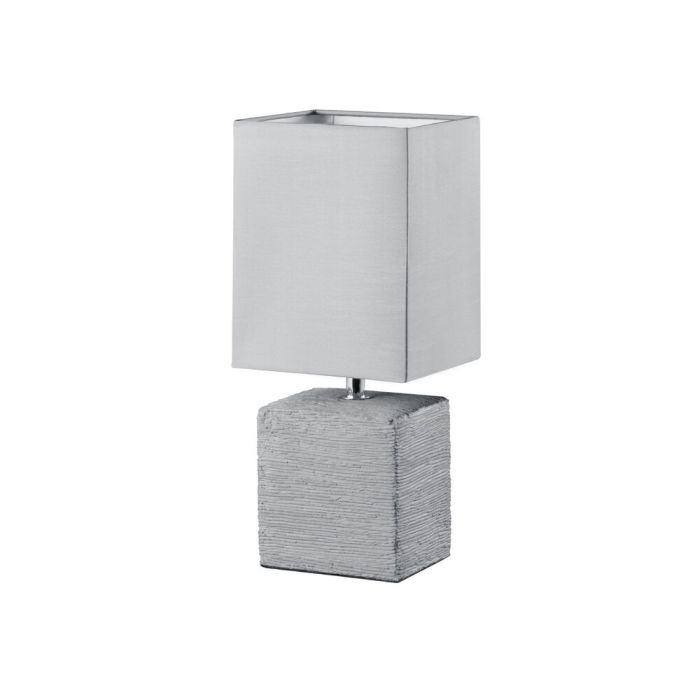 Lampe de table en céramique grise, Karola, avec interrupteur