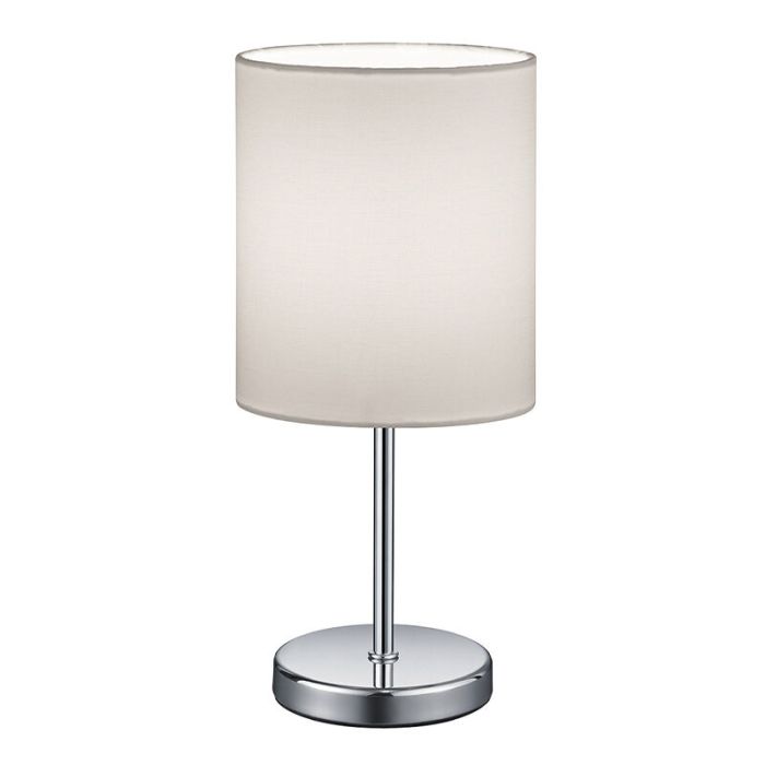 Lampe de table moderne chromée, Zoe, avec interrupteur