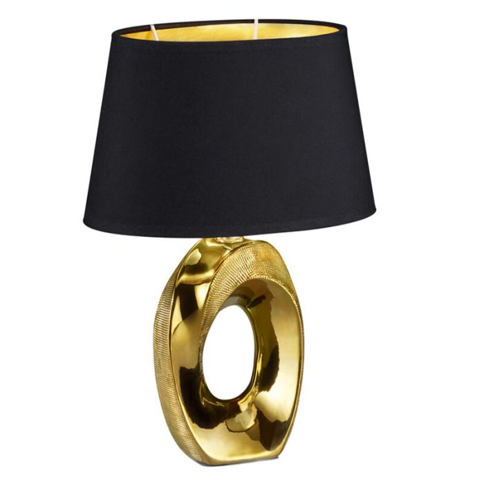 Lampe de table en céramique dorée, Moldrup, avec interrupteur