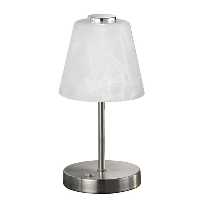 Lampe de table moderne nickel, Nakskov, 2,5W, 3000K LED, avec interrupteur