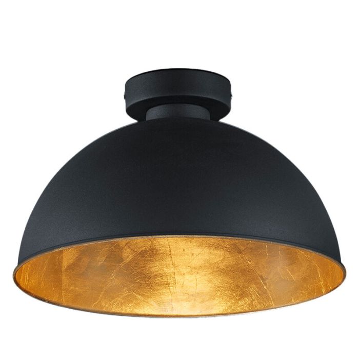 Lampe plafond industrielle noire, Lyndee