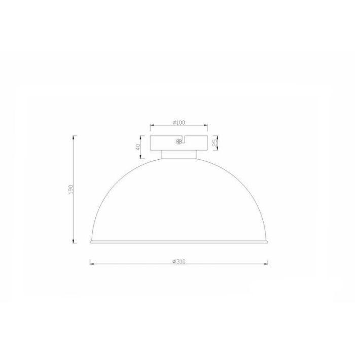 Lampe plafond industrielle noire, Lyndee