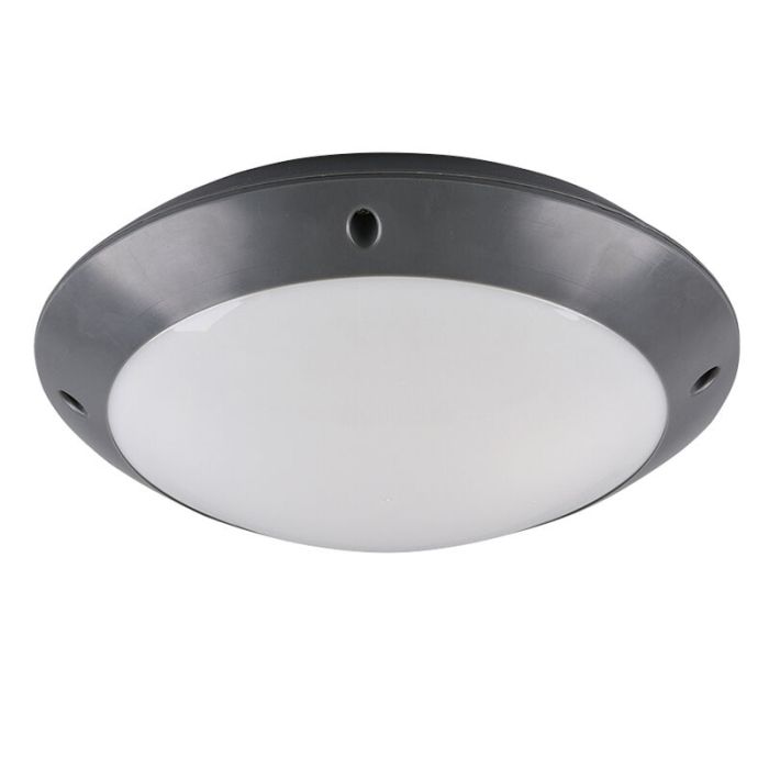 Lampe plafond moderne anthracite, Gandrup, IP54