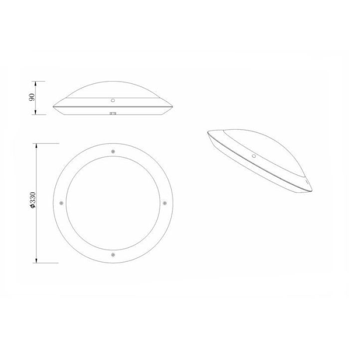 Lampe plafond moderne blanche, Gandrup, IP54