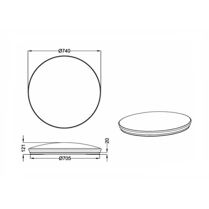 Plafonnier moderne blanc, Alice, 46W, 4000K LED