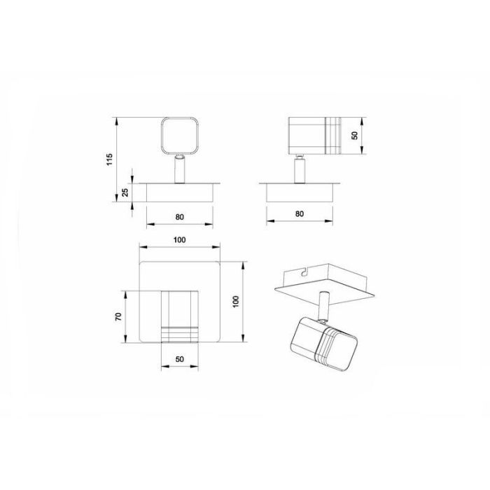 Spot mural moderne nickel, Kolind, 4W, 3000K LED