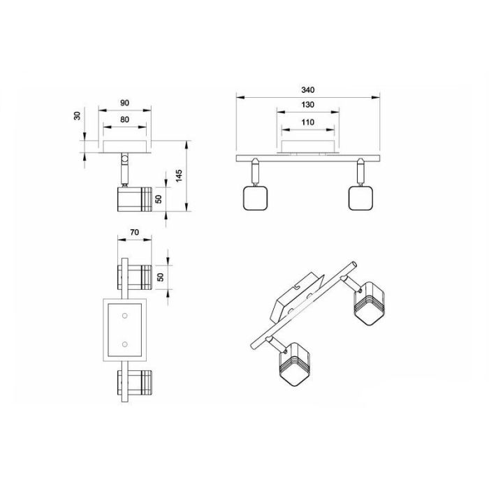 Spot plafond moderne blanc, Kolind, 4W, 3000K LED