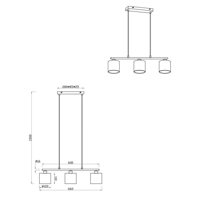 Suspension moderne beige, Ercan