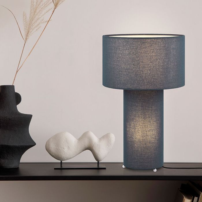 Lampe de table en tissu bleue, Denilson