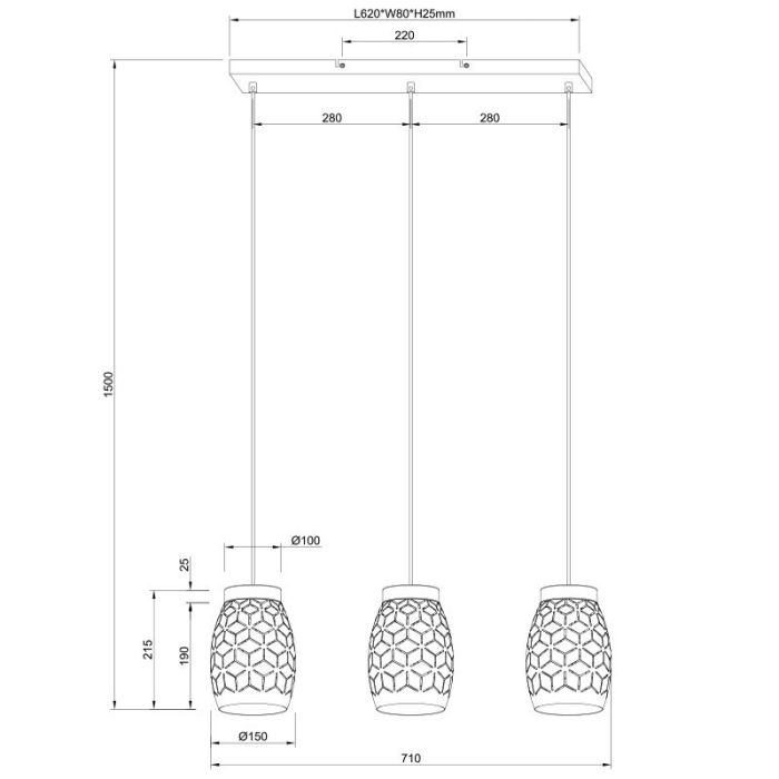 Suspension moderne taupe, Delana