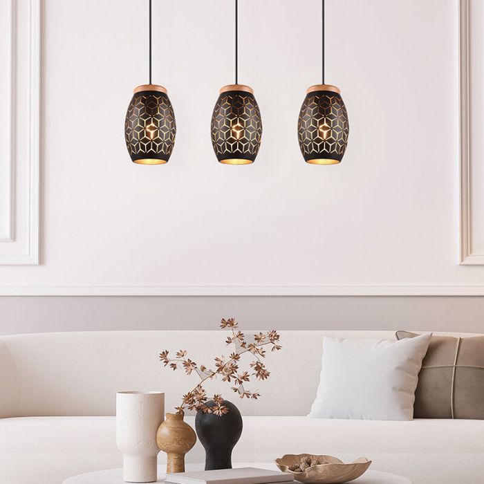 Suspension moderne noire, Delana