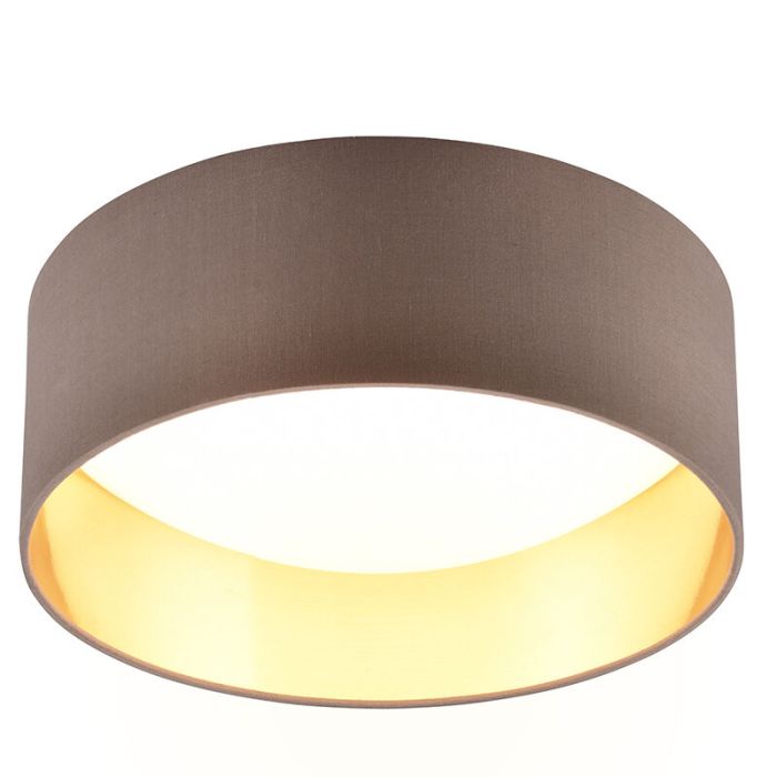 Lampe plafond moderne taupe, Erdi, 12W, 3000K LED