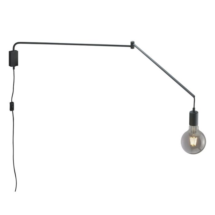Applique murale moderne noire, Filippus, avec interrupteur