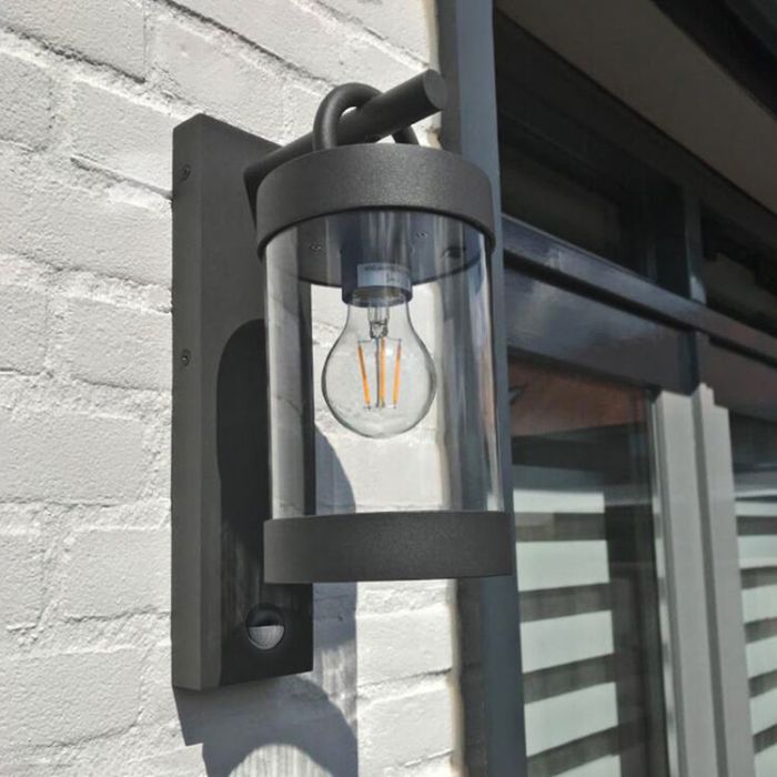 Applique extérieur avec détecteur de mouvement moderne anthracite, Sambesi, IP44