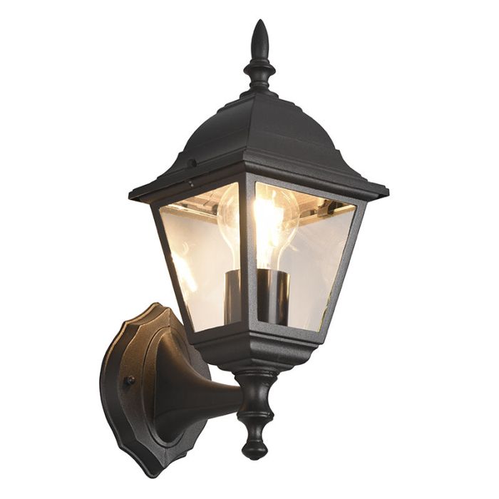 Luminaire extérieur classique noir, Lavina, IP44