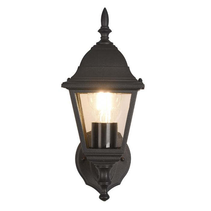 Luminaire extérieur classique noir, Lavina, IP44