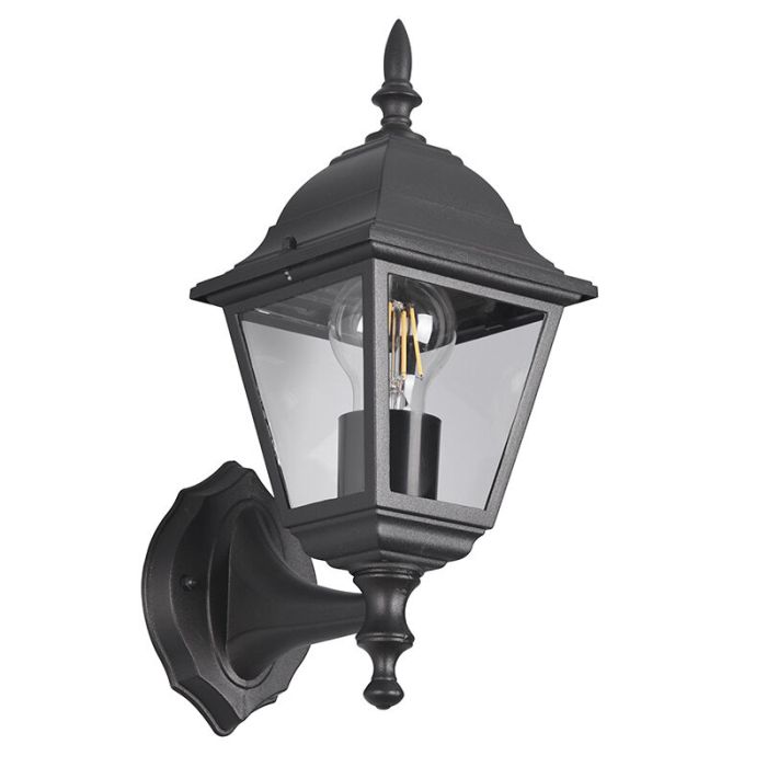 Luminaire extérieur classique noir, Lavina, IP44