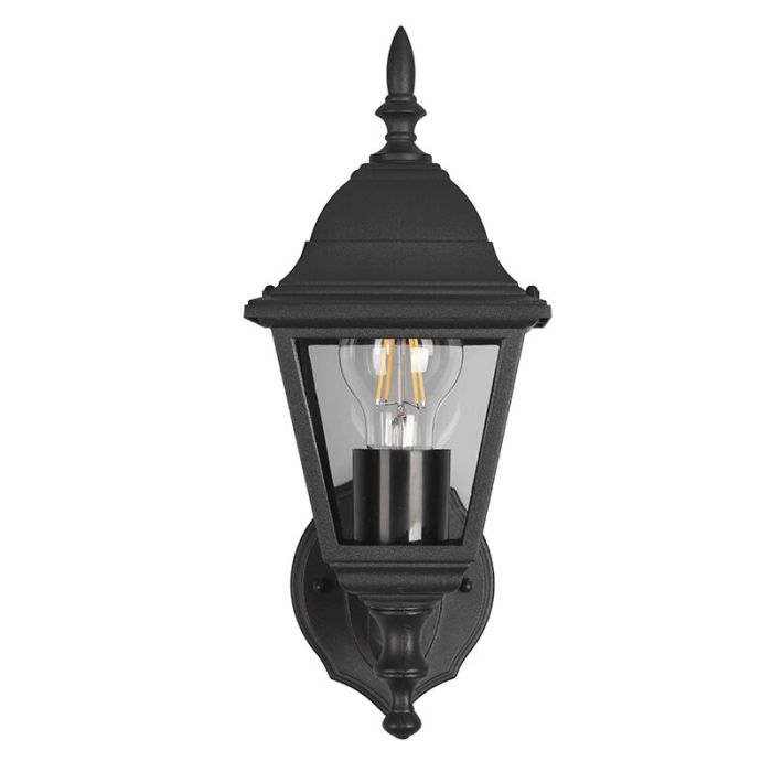 Luminaire extérieur classique noir, Lavina, IP44