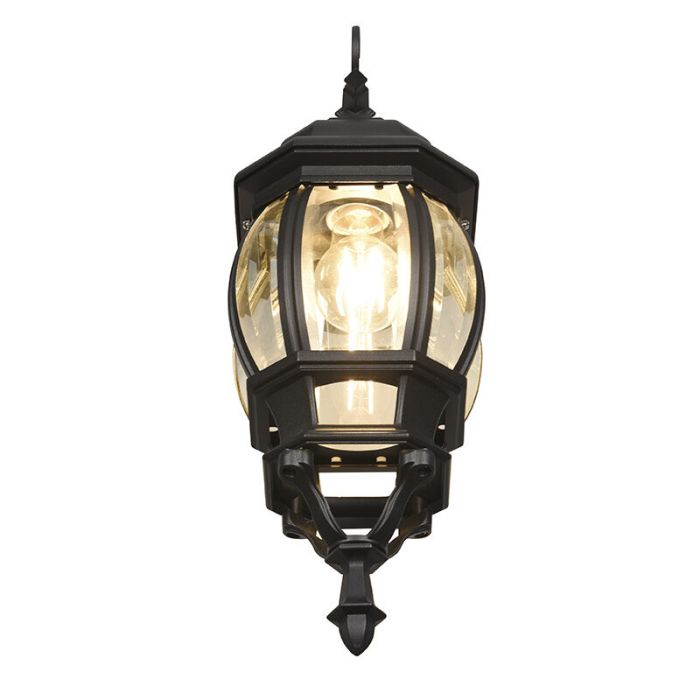 Luminaire extérieur classique noir, Evander, IP23