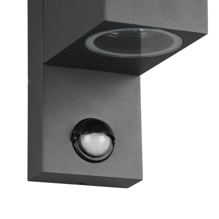 Applique extérieur avec détecteur de mouvement moderne anthracite, Laurien, IP44
