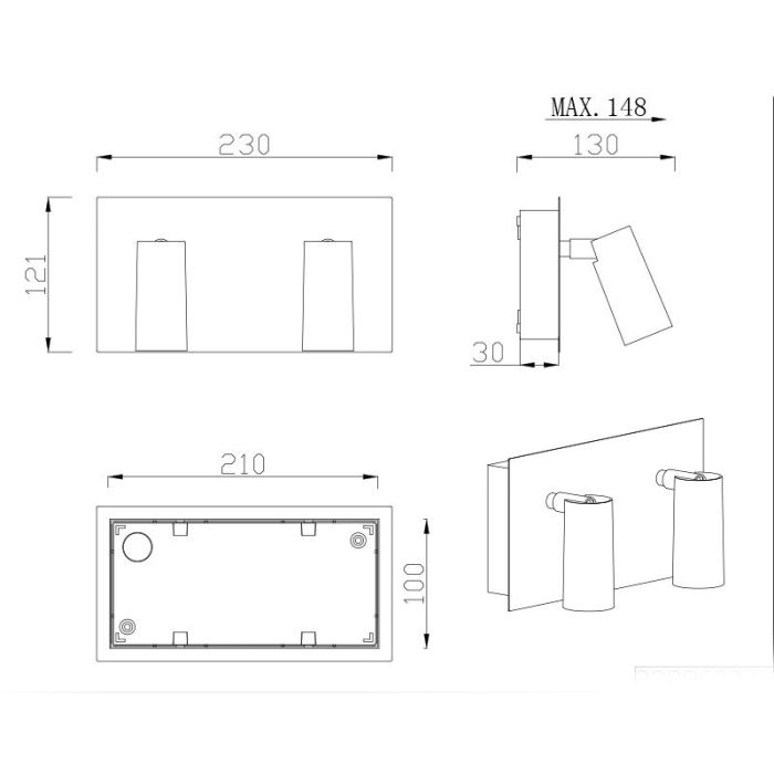 Luminaire extérieur moderne anthracite, Rufus, 3W, 3000K LED, IP54