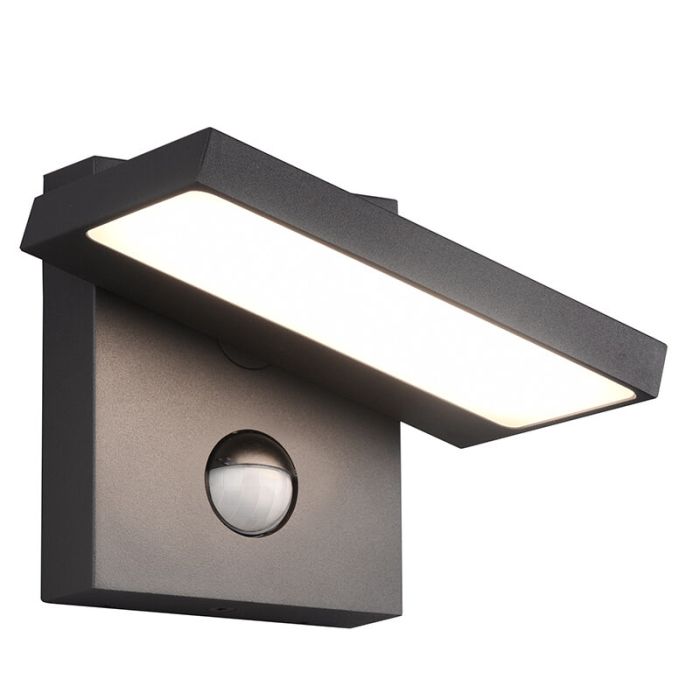 Applique extérieur avec détecteur de mouvement moderne anthracite, Tabita, 8W, 3000K LED, IP54