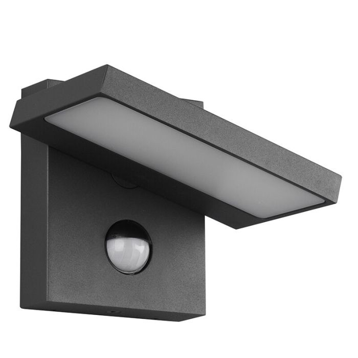Applique extérieur avec détecteur de mouvement moderne anthracite, Tabita, 8W, 3000K LED, IP54