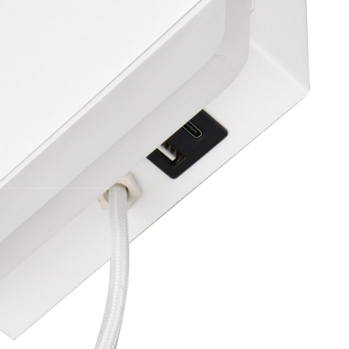Applique murale moderne blanche, Margje, 9W, 3000K LED, avec interrupteur
