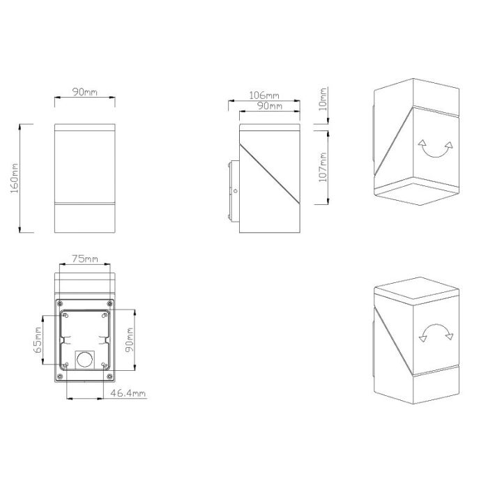 Luminaire extérieur moderne anthracite, Liron, 7W, 3000K LED, IP54