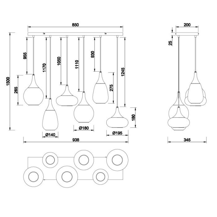 Suspension design ambre, Sybren