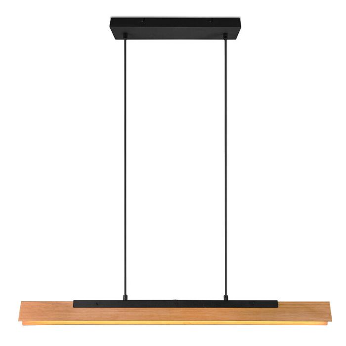 Suspension en bois marronne, Neville, 25W, 3000K LED, gradable en 3 étapes