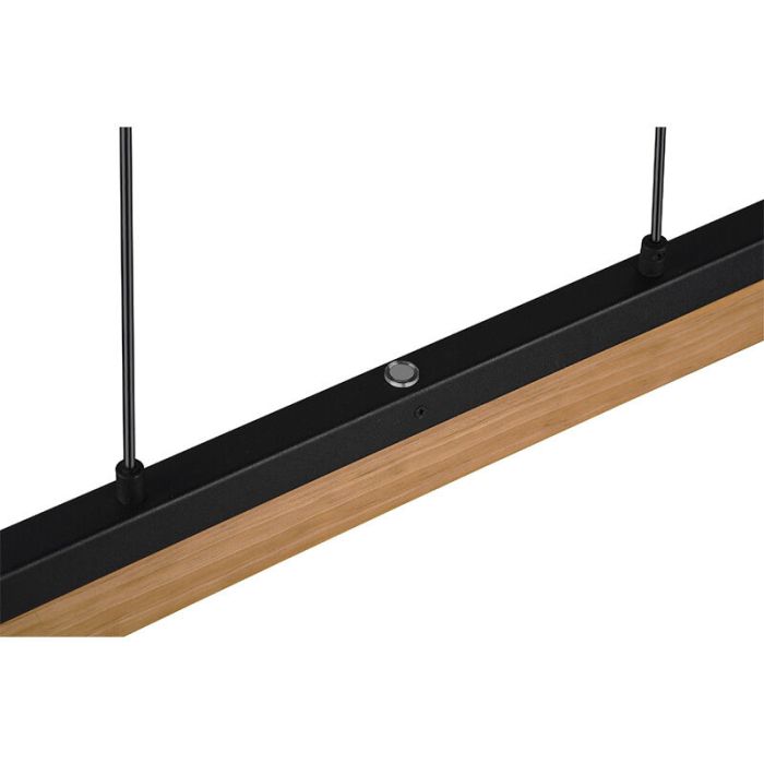 Suspension en bois marronne, Neville, 25W, 3000K LED, gradable en 3 étapes