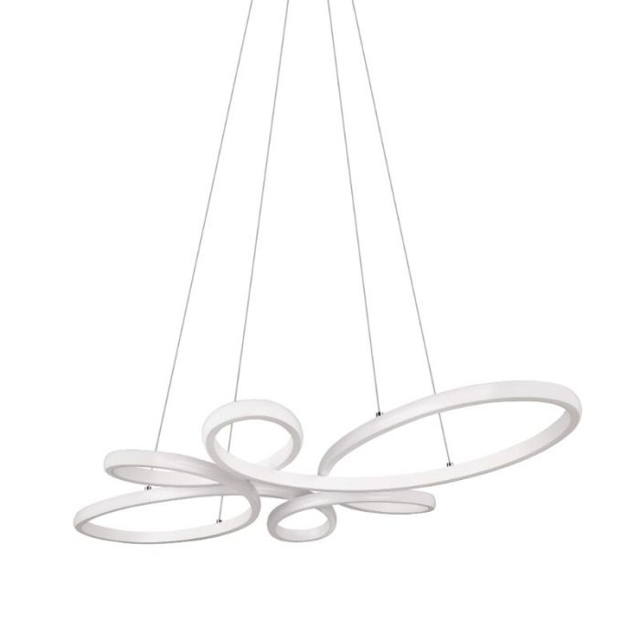 Suspension table à manger design blanche, Vikash, 32W, 4000K LED, gradable en 3 étapes