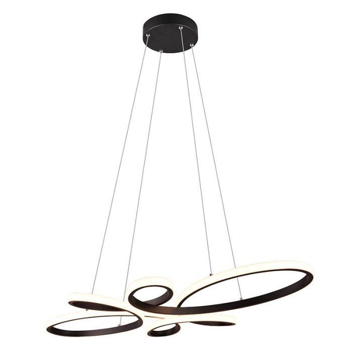 Suspension table à manger design noire, Vikash, 32W, 3000K LED, gradable en 3 étapes
