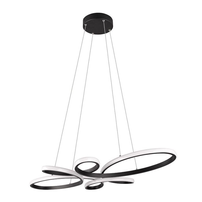 Suspension table à manger design noire, Vikash, 32W, 3000K LED, gradable en 3 étapes