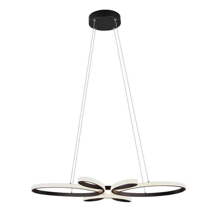Suspension table à manger design noire, Vikash, 32W, 3000K LED, gradable en 3 étapes