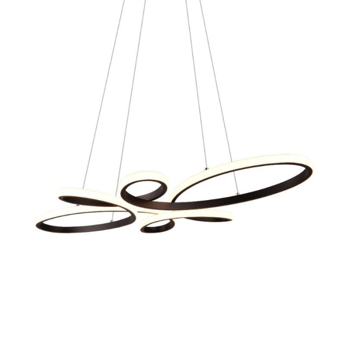 Suspension table à manger design noire, Vikash, 32W, 3000K LED, gradable en 3 étapes