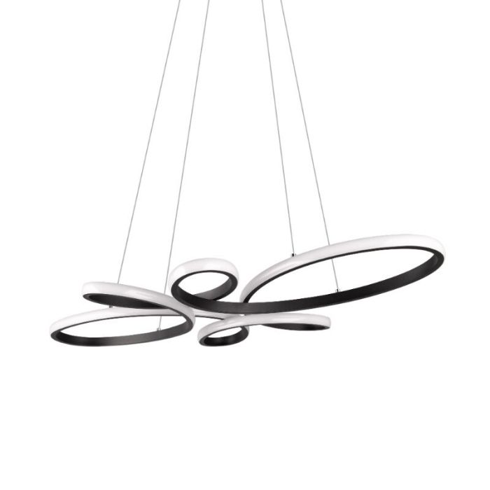Suspension table à manger design noire, Vikash, 32W, 3000K LED, gradable en 3 étapes
