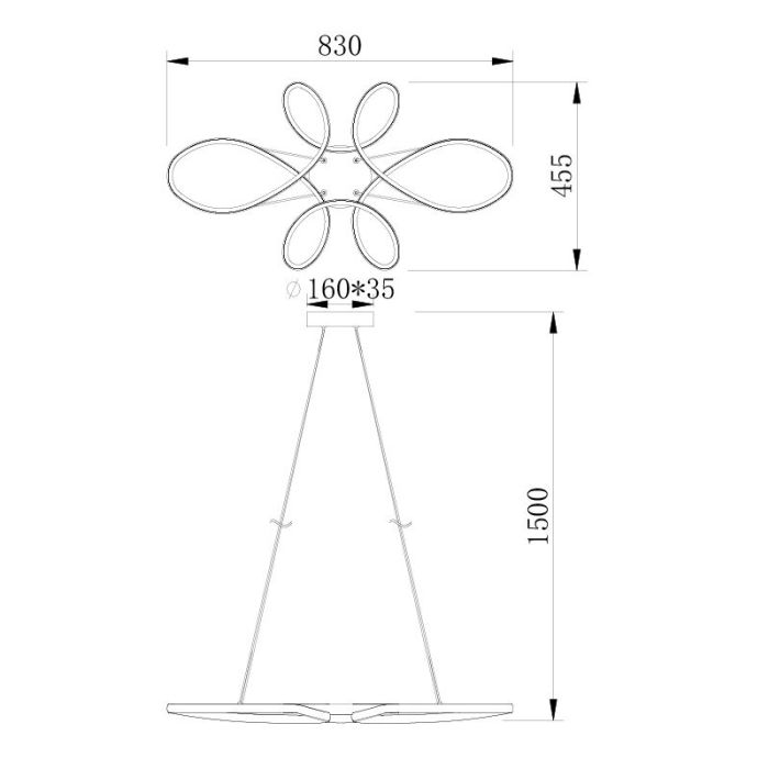 Suspension table à manger design noire, Vikash, 32W, 3000K LED, gradable en 3 étapes