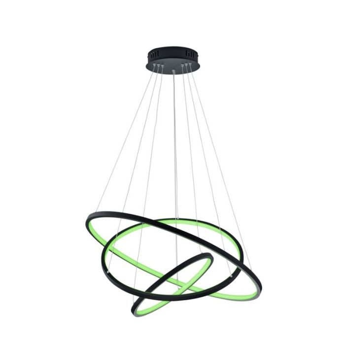 Suspension moderne anthracite, Harold, 80W, RGBW LED, avec télécommande