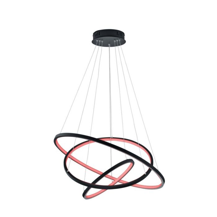 Suspension moderne anthracite, Harold, 80W, RGBW LED, avec télécommande